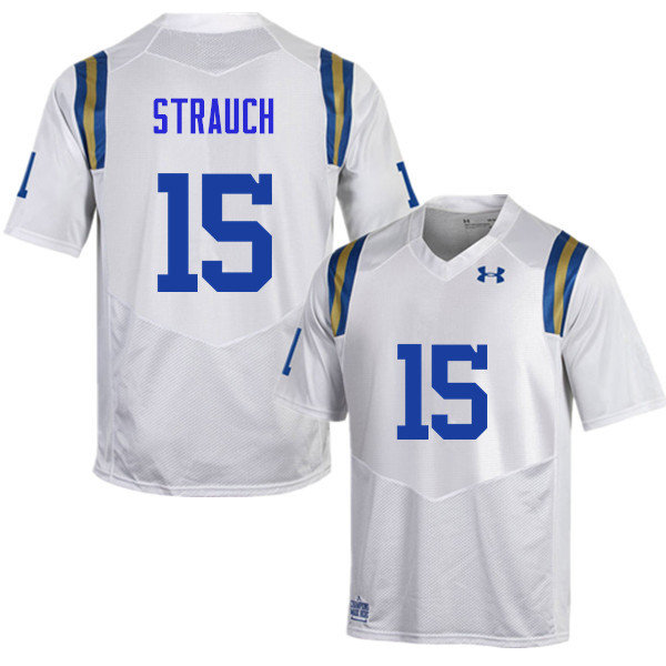 Men #15 Andrew Strauch UCLA Bruins Under Armour College Football Jerseys Sale-White